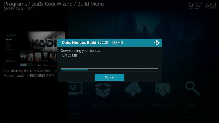 Wait for your build to download.