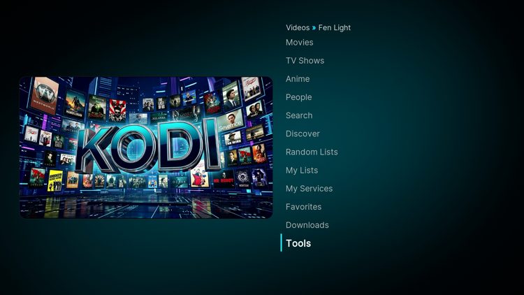 Scroll down and choose Tools.