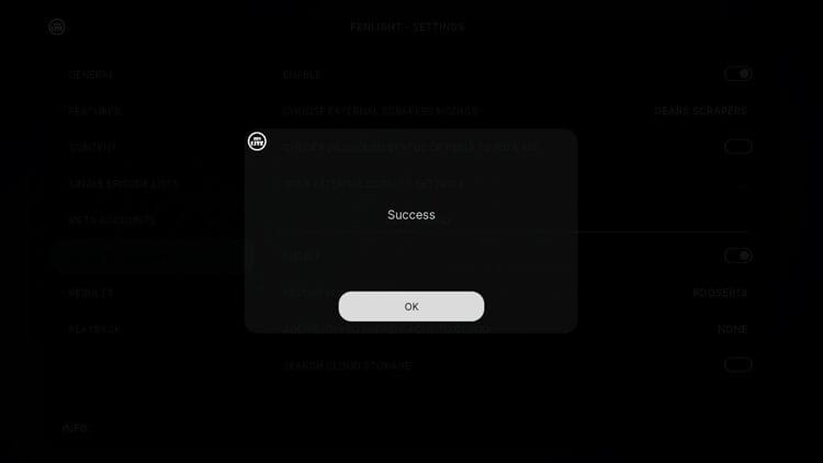 Return to the Dabs Nimbus build and you should notice a 'Success' message meaning the authorization was successful.