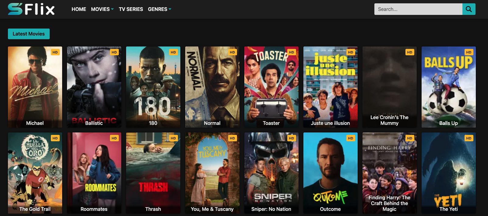 Sflix Website Clone