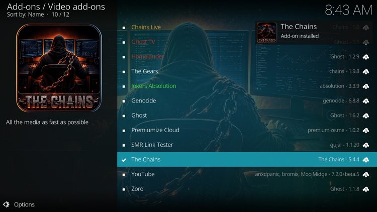Wait a minute or two for the add-on to fully install