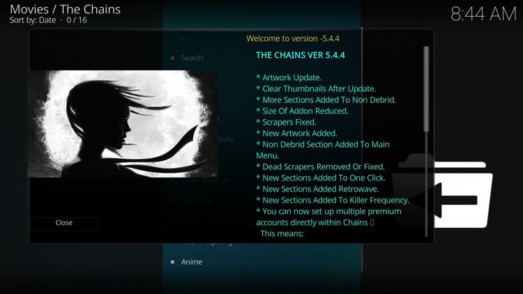 Read the ChangeLog if you prefer and click the back button on your remote