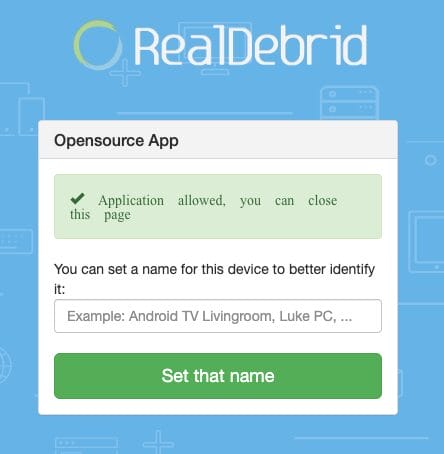 Visit real-debrid.com/device and enter the provided code.