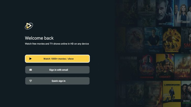 Click Watch movies/shows so you don't have to sign in and provide credentials.