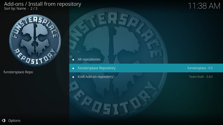 Select funstersplace Repository.