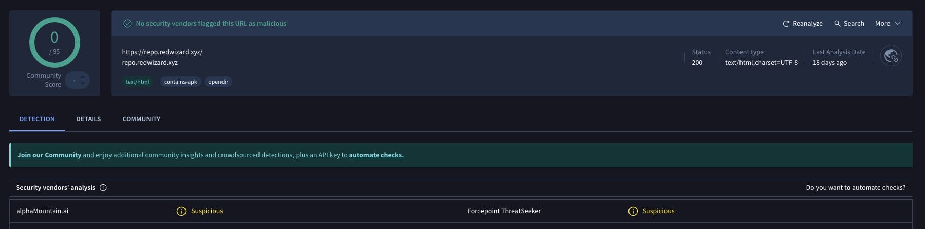 Genesis Addon VirusTotal Scan