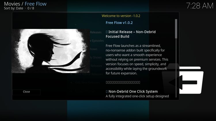 Read the add-on's change log if you prefer or click Close.