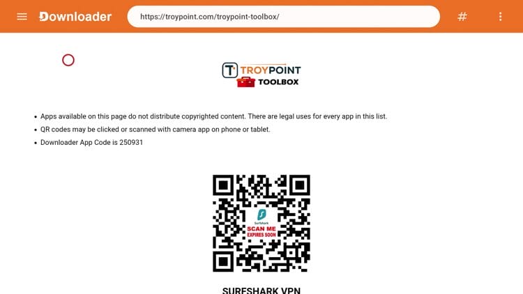 Wait a few seconds until you are redirected to the TROYPOINT Toolbox page.