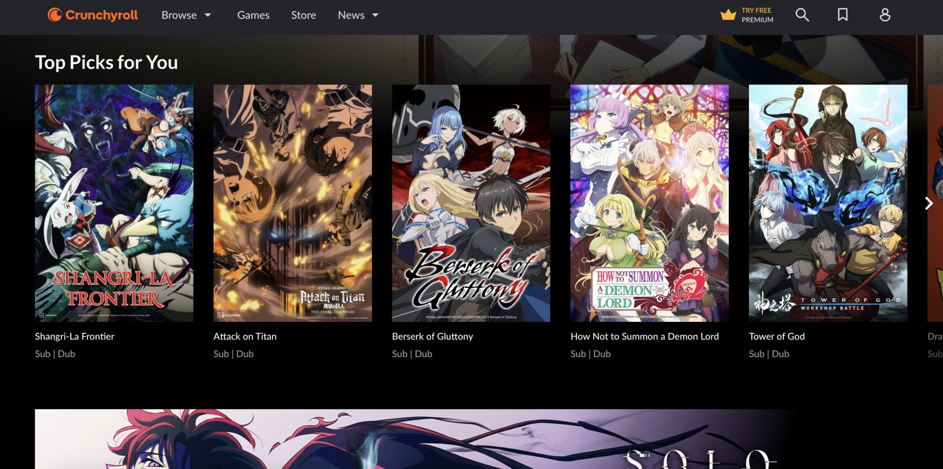Crunchyroll Website