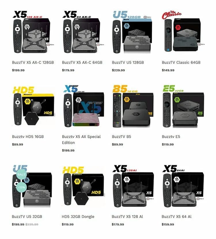 BuzzTV Gen 5 Boxes