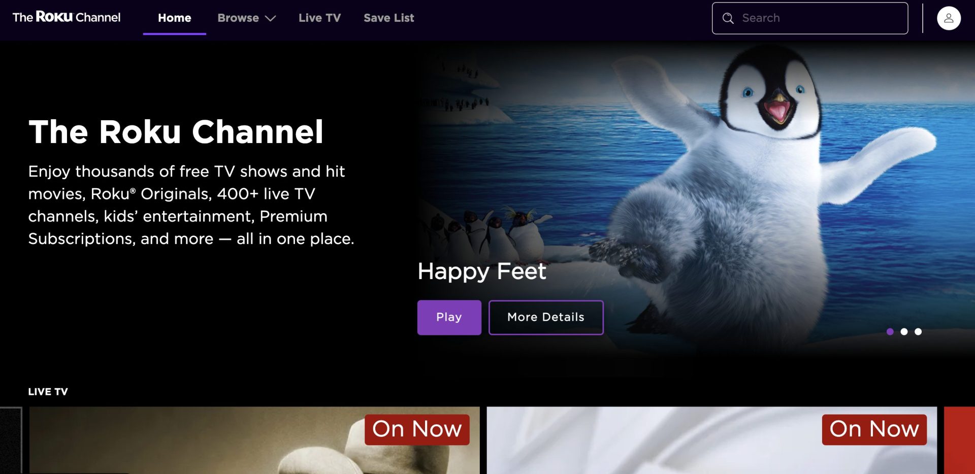 The Roku Channel Website