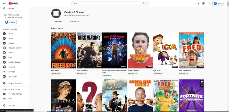 YouTube Movies