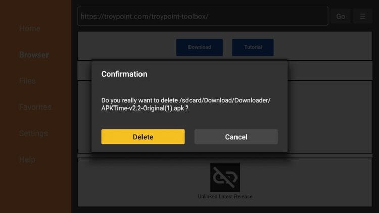 Confirm Delete.