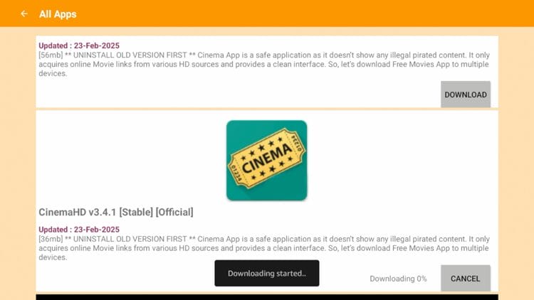 Wait for your app to download.