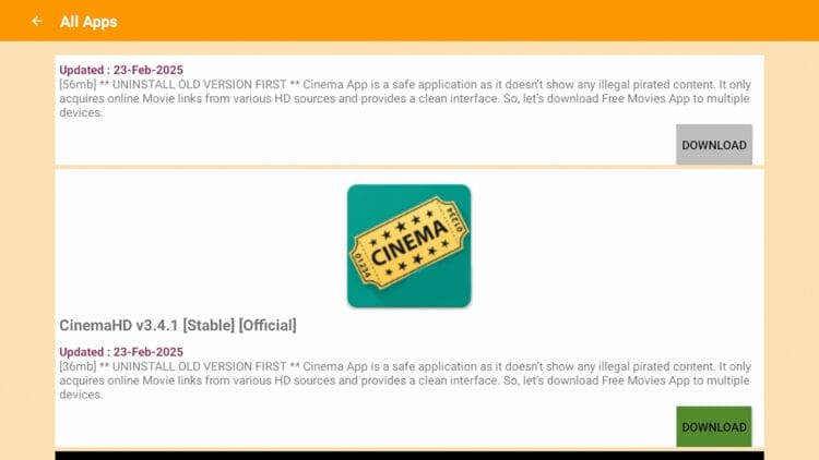 Scroll down and find the official APK file. Then click Download.