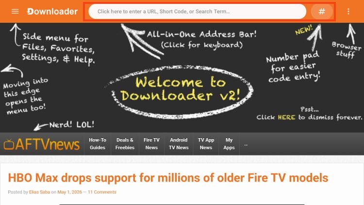 open url bar