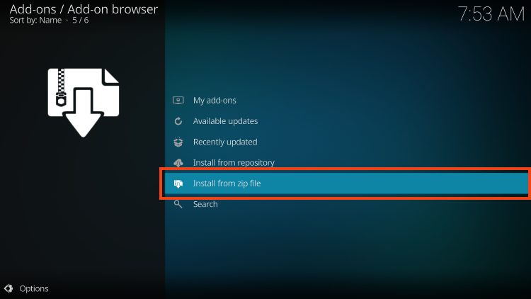 click install from zip file for cocoscrapers fen on kodi