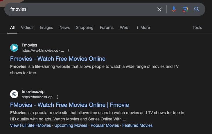 Google Search Results for 'fmovies'