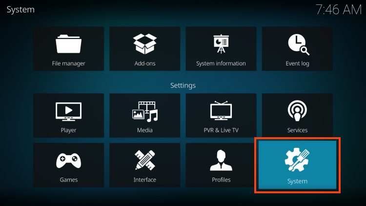 click system for umbrella on kodi