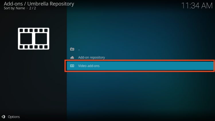 select video addons for umbrella