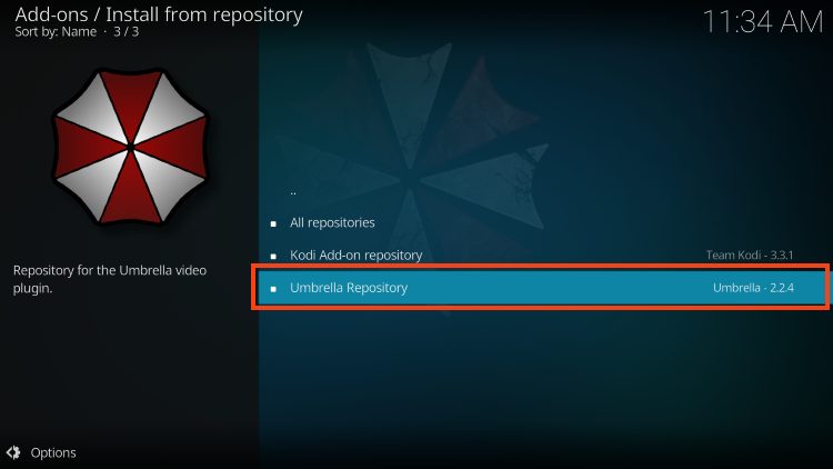 click umbrella repository for umbrella kodi addon
