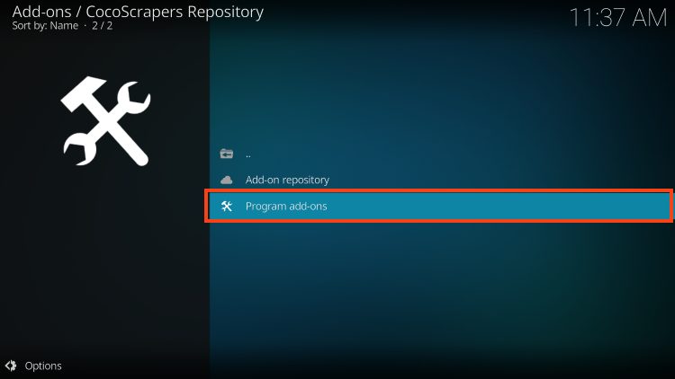 select program addons