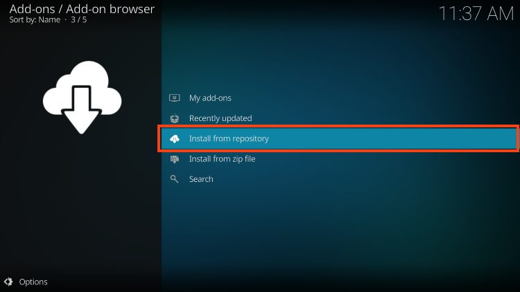 click install from repository