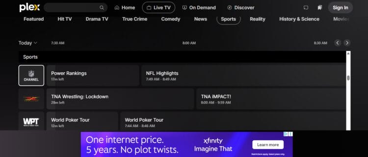 plex live tv