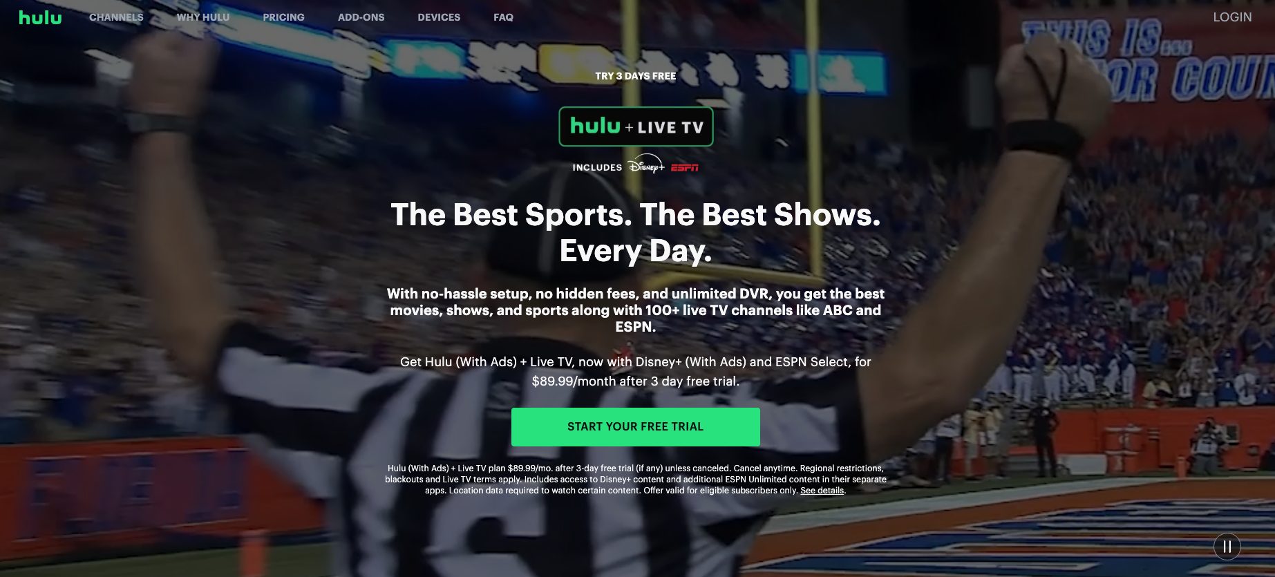 Hulu + Live TV Website