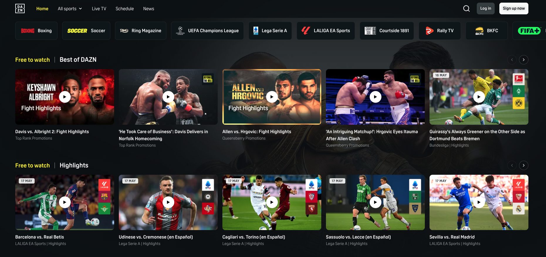 DAZN Website